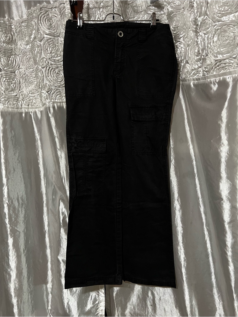 Free People Men's Black Bootcut Cargo Jeans